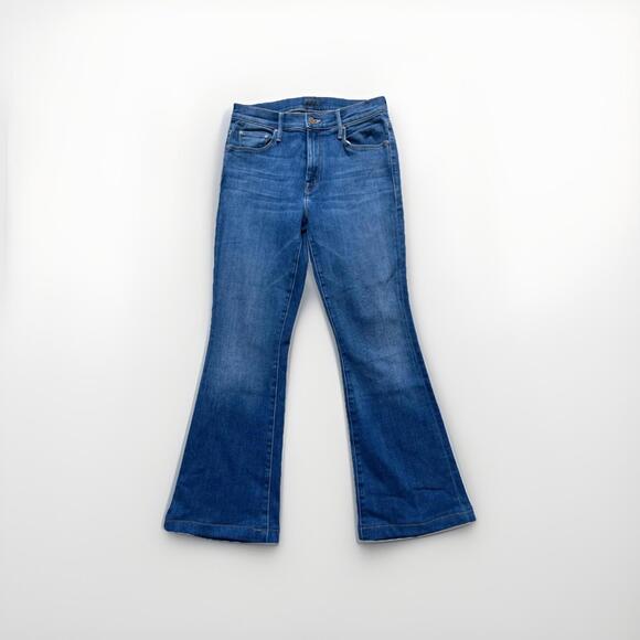 MOTHER Women's Blue Flare Jeans Size 29 Mid-Rise Denim Stretch Bootcut - Picture 1 of 9